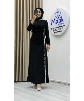 Çift Taraflı Krep Tesettür Abiye