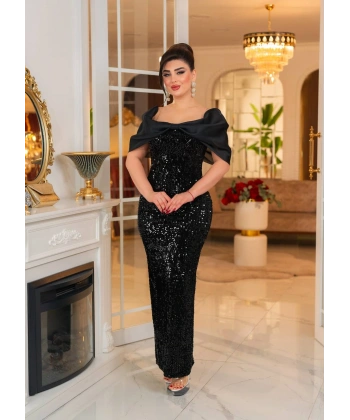 Gazel Organze Garnili Kadife Payet Abiye