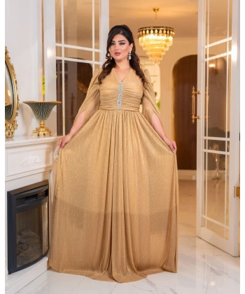 Mumlayt Taş Aksesuar Detaylı Abiye Elbise