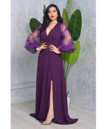 Önü Kısa Arkası Uzun Kolları Tül Tasarım Abiyemiz