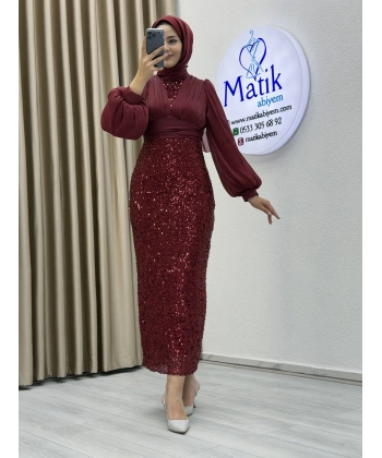 Sofia Garnili Boru Payet Tesettür Abiye