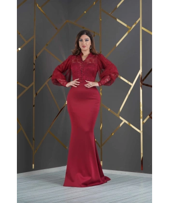 Üstü Likralı Dantel Altı Scuba Özel Tasarım Elbise