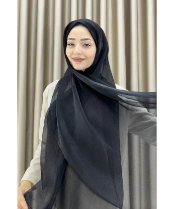 Sofia Saten Zarif Dökümlü Şal - Hafif ve Konforlu Şal