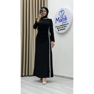 Çift Taraflı Krep Tesettür Abiye