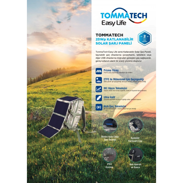 TommaTech Easy Life 25Wp Katlanır Güneş Paneli