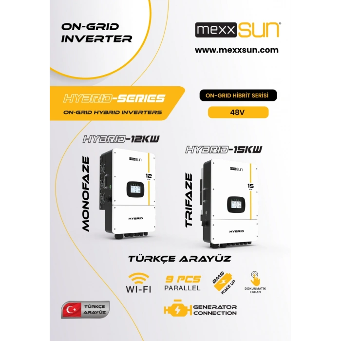 Mexxsun 15 kW Trifaze LV Hibrit İnverter