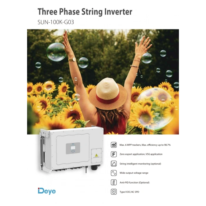 Deye 100 kW Trifaze On-Grid String İnverter