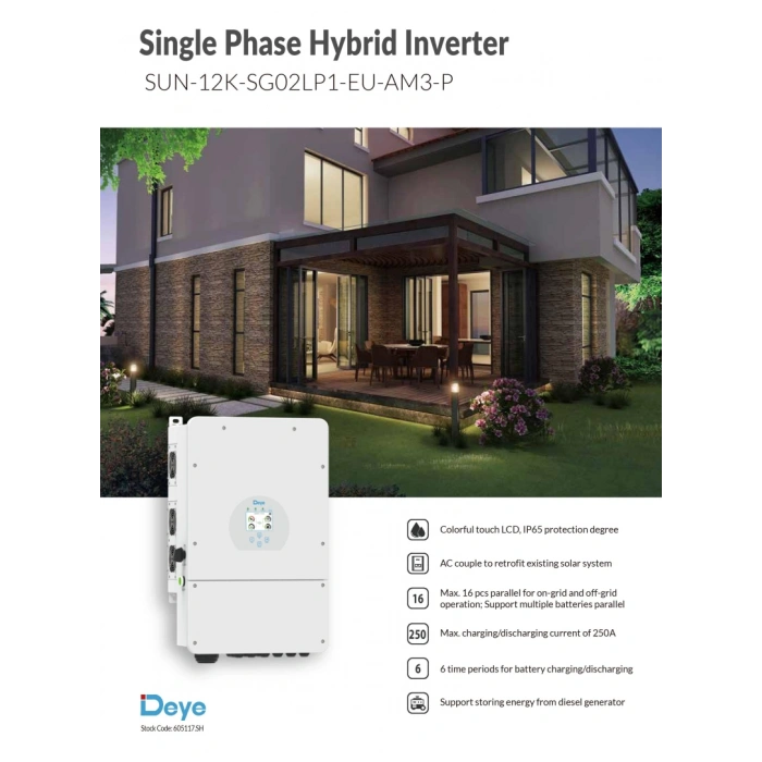 Deye 12 kW 48V Monofaze LV Hibrit İnverter