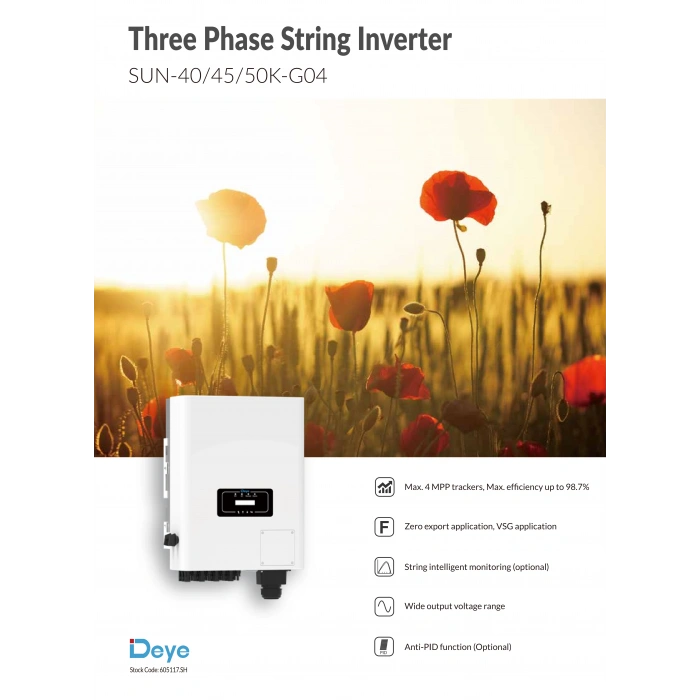 Deye 40 kW Trifaze On-Grid String İnverter