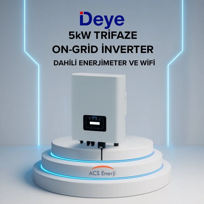 Deye 5 kW Trifaze On-Grid İnverter (Dahili Enerjimeter ve Wifi)