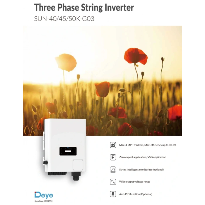 Deye* 50 KW Trifaze On-Grid String İnverter
