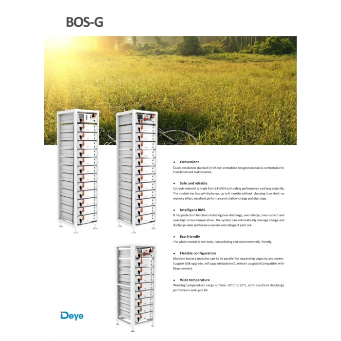 Deye 51.20 kWh Yüksek Voltaj Lityum Batarya