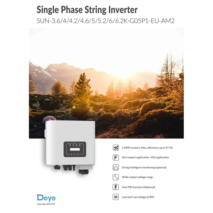 Deye 5 kW Monofaze On-Grid String İnverter