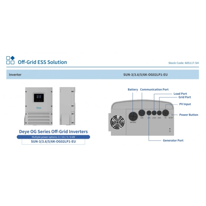 Deye 6 kw 48V Off-Grid Mppt Akıllı İnverter