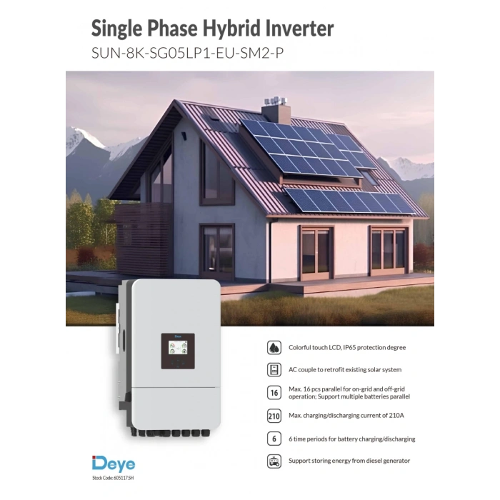 Deye 8 kW 48V Monofaze LV Hibrit İnverter