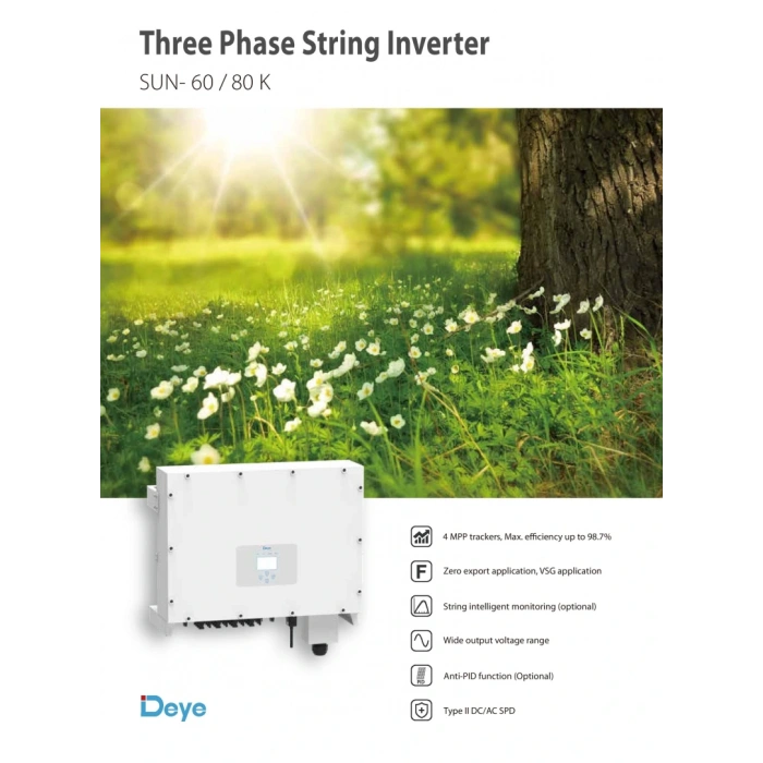 Deye* 80 KW Trifaze On-Grid String İnverter