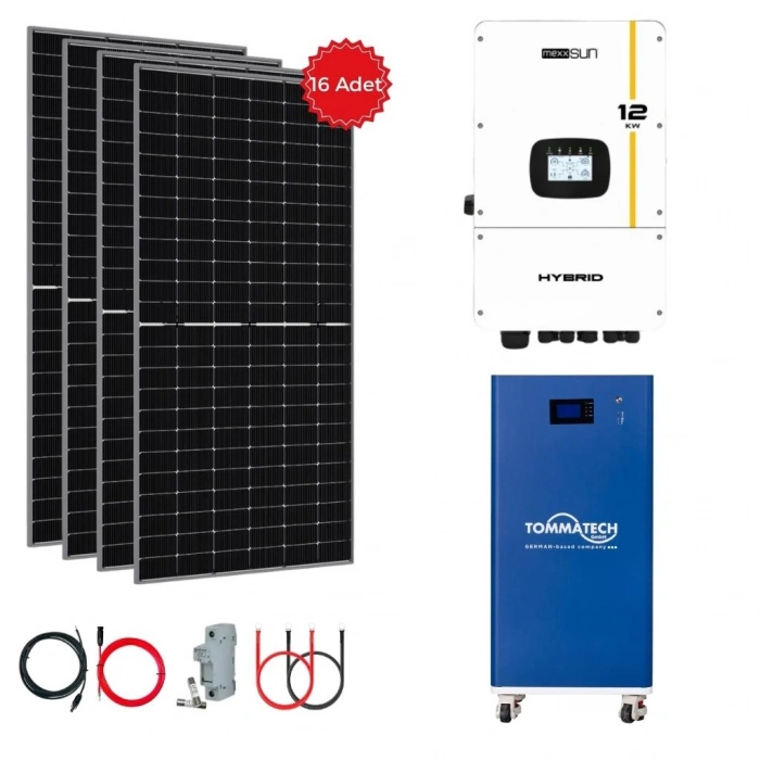 Mexxsun 12 kW Monofaze Hibrit Solar Paket