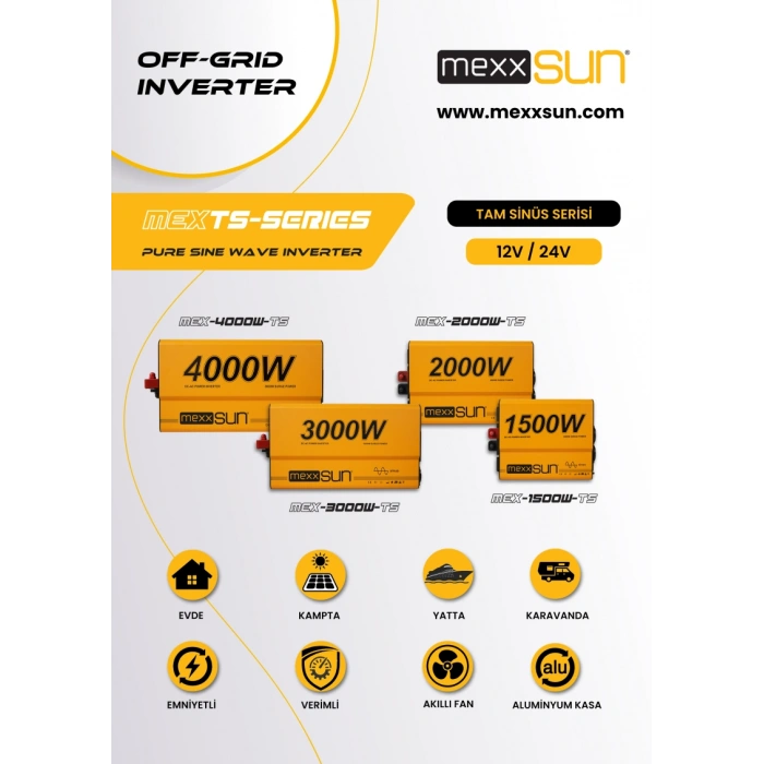 Mexxsun 3000W 12V Tam Sinüs İnverter