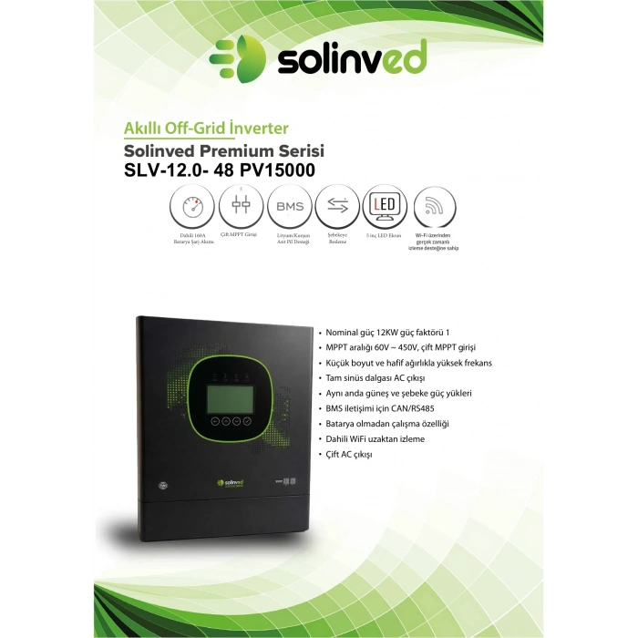 Solinved 12 kW Gordion Serisi MPPT Off-Grid Inverter