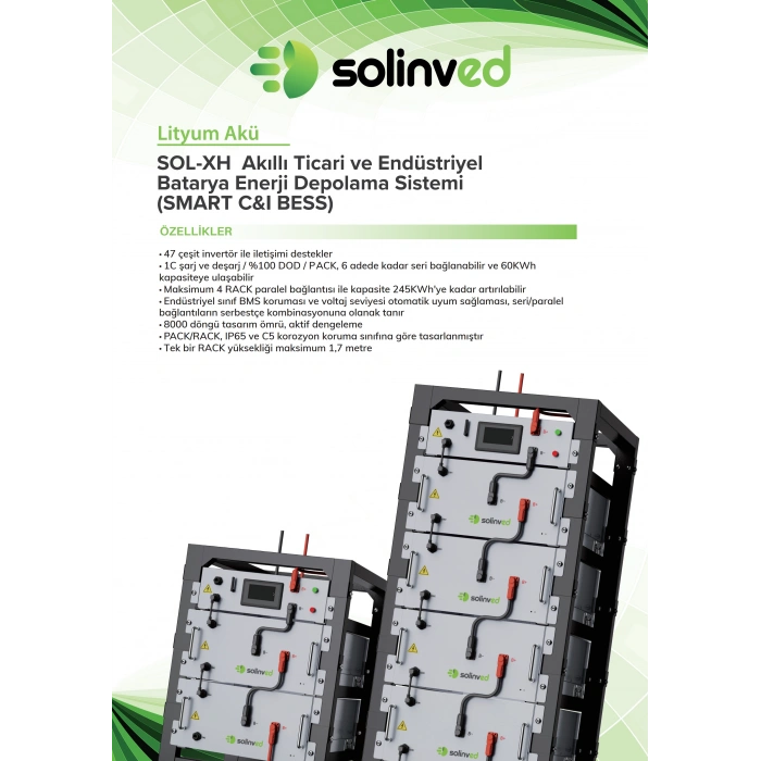 Solinved 20,48 KWH Lityum Batarya Sistemi