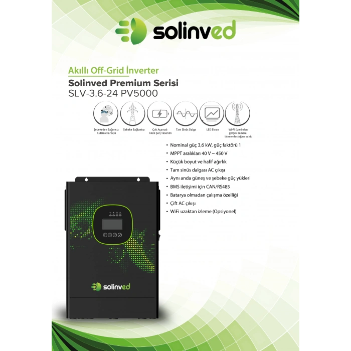 Solinved 3.6 kW Gordion Serisi MPPT Off-Grid Inverter