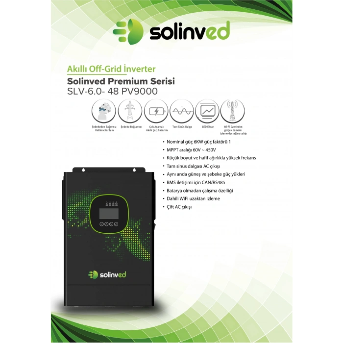 Solinved 6.0 kW Gordion Serisi MPPT Off-Grid Invertör