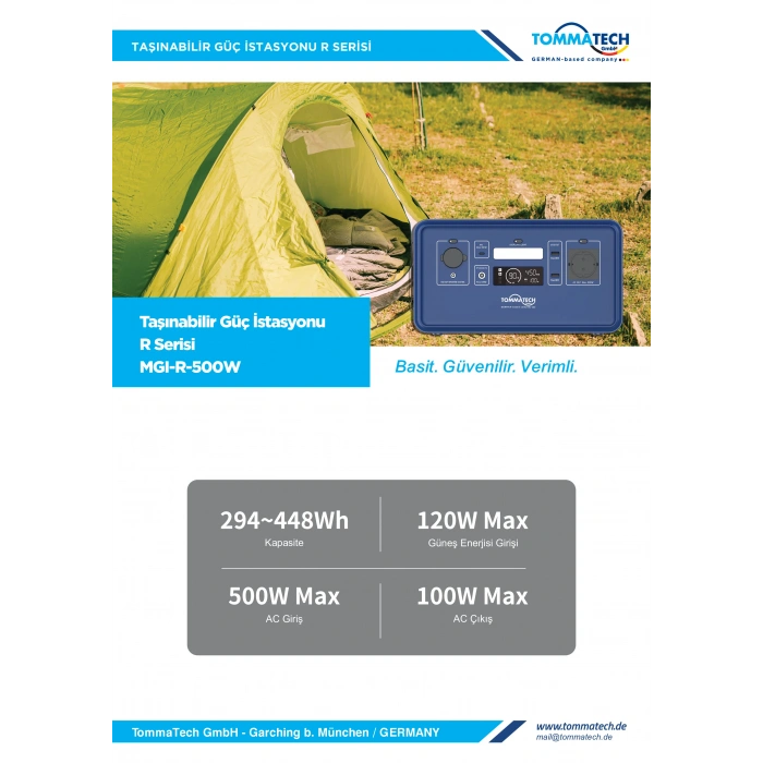 TommaTech 448Wh Taşınabilir Güç Kaynağı