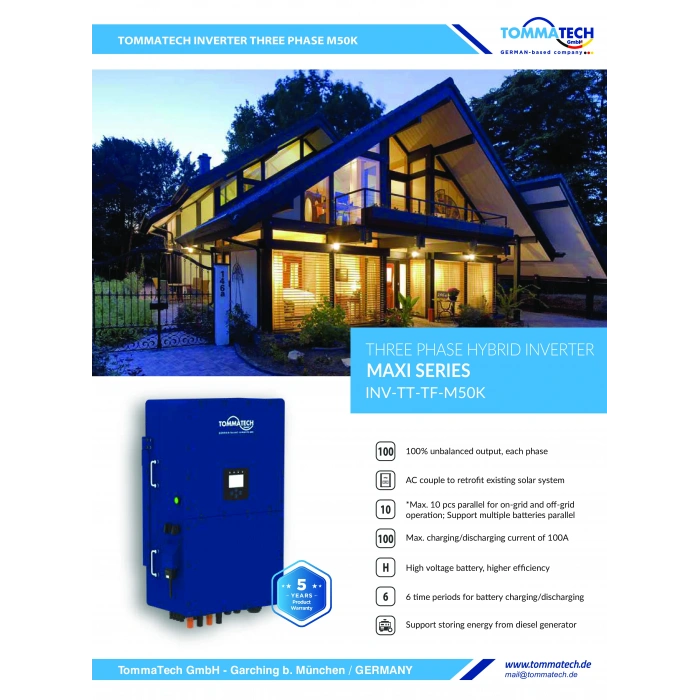 TommaTech Trio Hybrid M 50KW Üç Faz İnverter