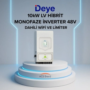 Deye 10 kW Monofaze LV Hibrit İnverter (Dahili Wifi ve Limiter)