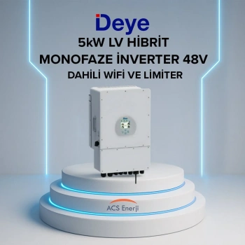 Deye 5 kW Monofaze LV Hibrit İnverter (Dahili Wifi ve Limiter)