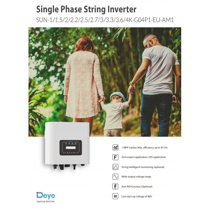 Deye* 3 KW Monofaze On-Grid String İnverter
