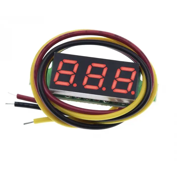 0.28 0-100V 3 Kablolu DC Kırmızı Voltmetre