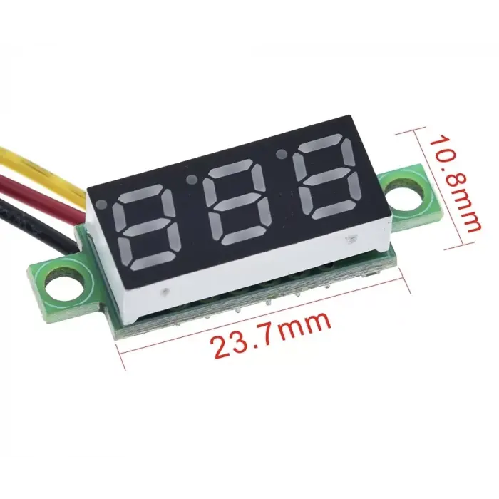 0.28 0-100V 3 Kablolu DC Kırmızı Voltmetre