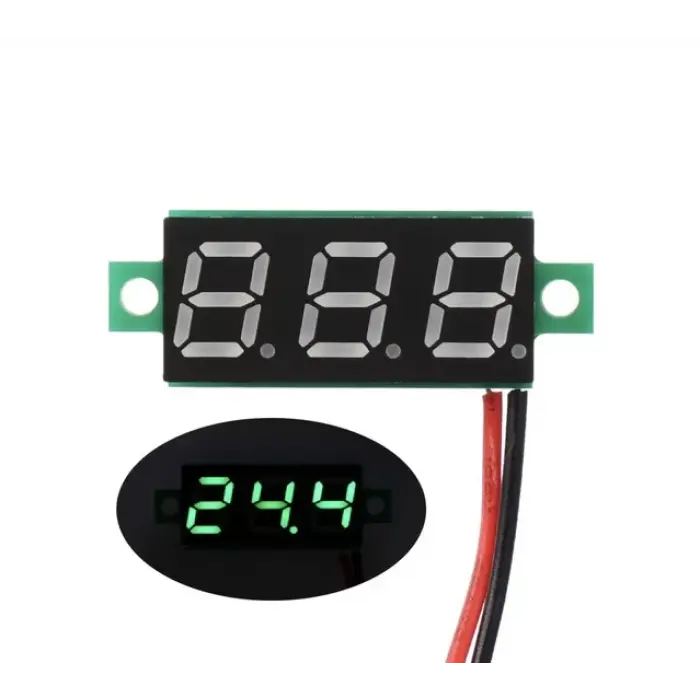 0.28 3.5-30V 2 Kablolu DC Yeşil Voltmetre