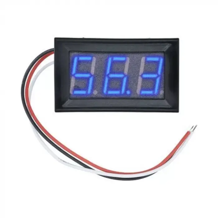 0.56 0-100V 3 Kablolu DC Mavi Voltmetre