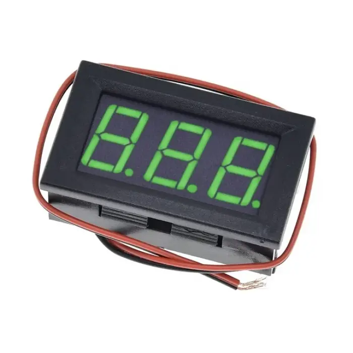H27V 3.5-30V 2 Kablolu DC Yeşil Voltmetre