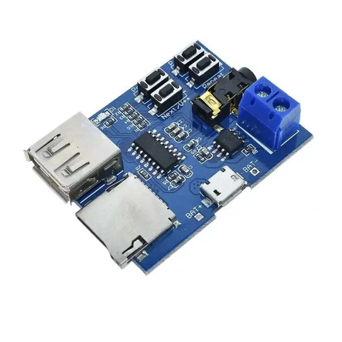 TF Kart ve USB Girişli MP3 Oynatıcı Amplifikatör Dekoder Modülü