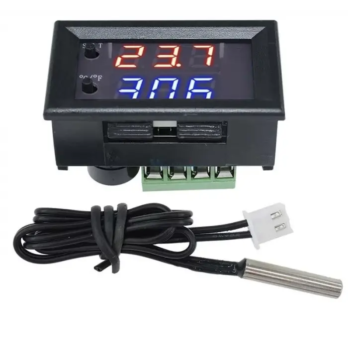 W1209WK Dijital LED Sıcaklık Kontrolcü Modülü+12VDC Su Geçirmez NTC Sensör