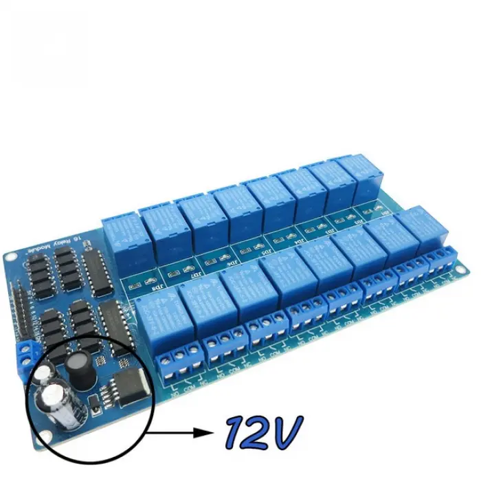 12V 16 Kanallı Optokuplörlü Röle