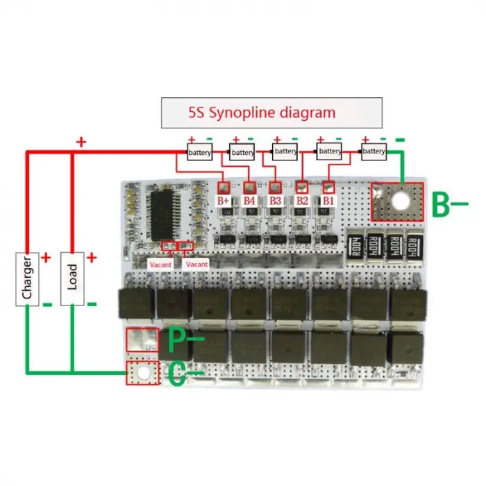 18V 100A 5S BMS Lityum Lipo Batarya Korumalı Balans Kartı