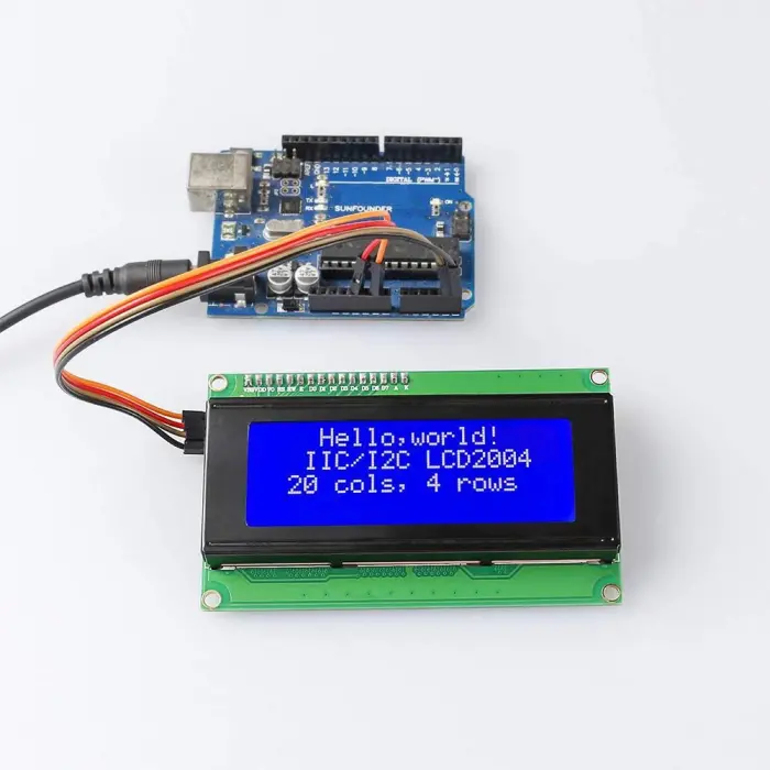 2004A 20×4 IIC/I2C Haberleşmeli LCD (Mavi Arka Işıklı)