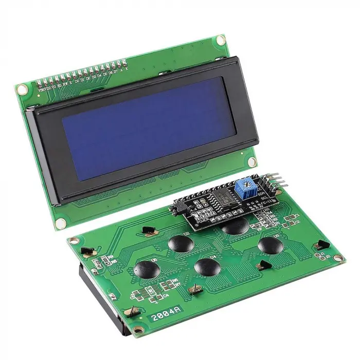 2004A 20×4 IIC/I2C Haberleşmeli LCD (Mavi Arka Işıklı)