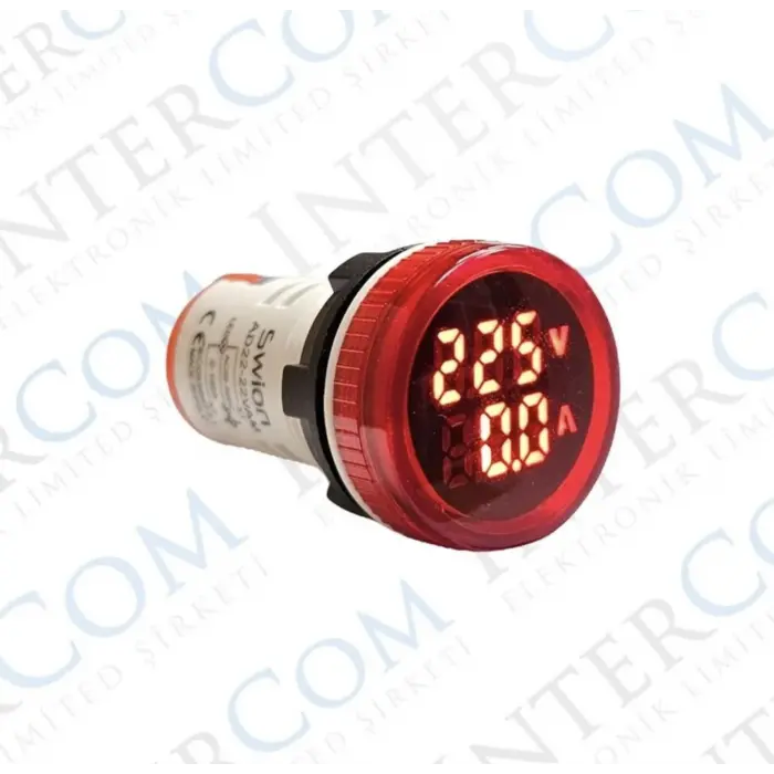 AD22-22VA 22MM VOLTAMPERMETRE 50-500V 0-100A AC KIRMIZI - YEŞİL
