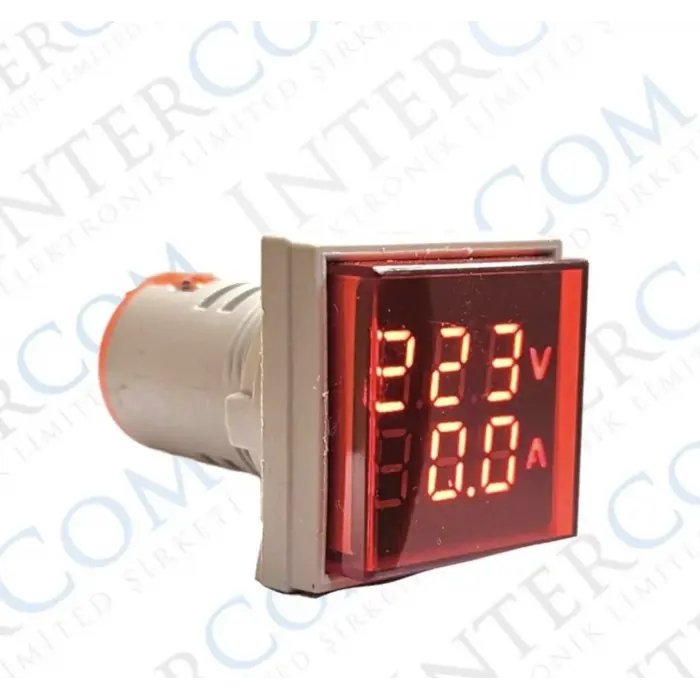 AD22-22VAS VOLTAMPERMETRE 50-500V 0-100A AC KARE KIRMIZI