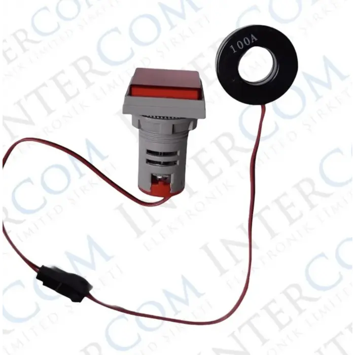 AD22-22VAS VOLTAMPERMETRE 50-500V 0-100A AC KARE KIRMIZI
