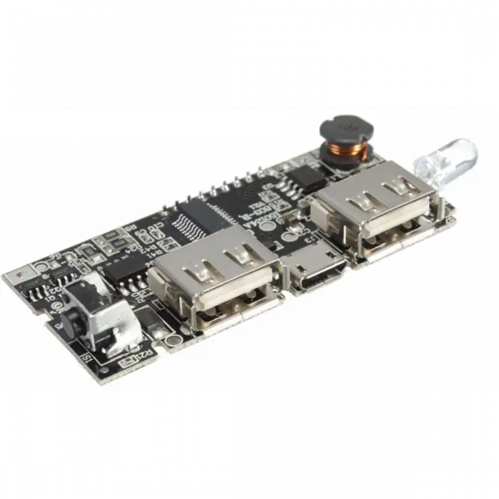 Çift USB Girişli 5V (1A Çiftli) 2.1A Powerbank 18650 Batarya Şarj Kartı