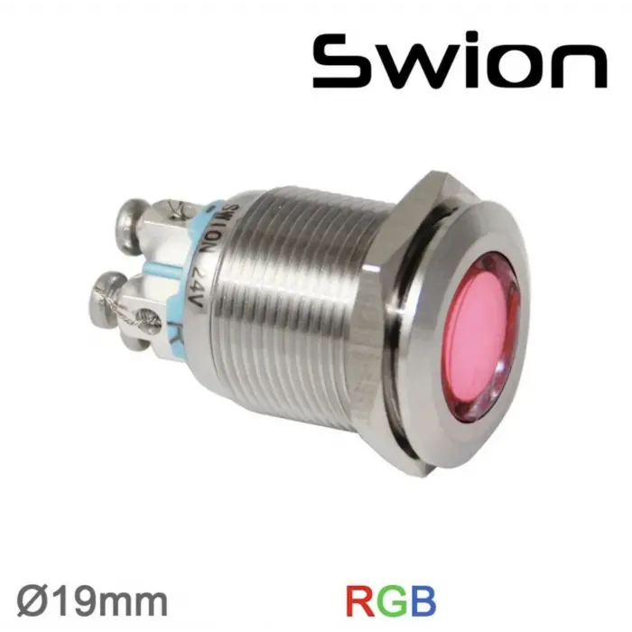 D19S-RGB 19mm Sinyal Lambası RGB 24V (ortak bacak eksidir)