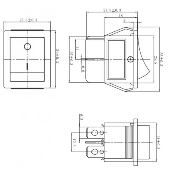 IC-104 Geniş Işıklı Anahtar ON-OFF