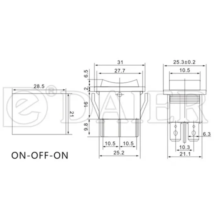 IC-105 Geniş Işıklı Anahtar ON-OFF-ON