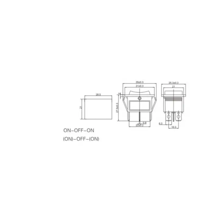 IC-108 Geniş Işıksız Anahtar ON-OFF-ON